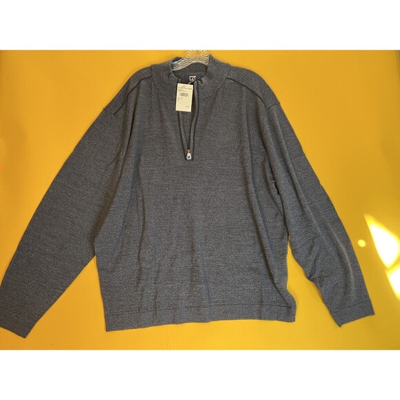 Cutter & Buck Henry Half Zip Sweatshirt Mens 2XB Blue Merino Wool Blend $170 NWT - Picture 2 of 9